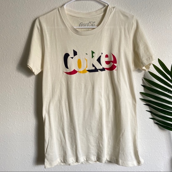 Coca Cola Tops - NWOT. Ivory Coke letter tee